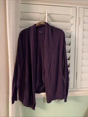 GAP Dark Purple Open-Front Cardigan Sweater